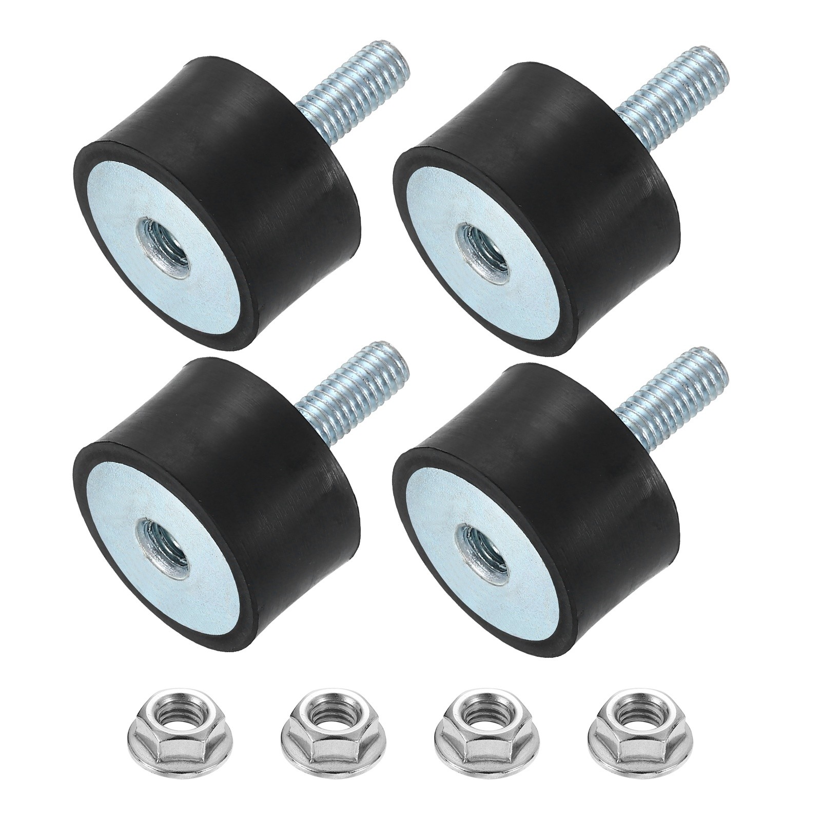 4Pcs M6x18mm Rubber Mounts, 24x15mm(DxH) Rubber Shock Absorber Mount with Nuts