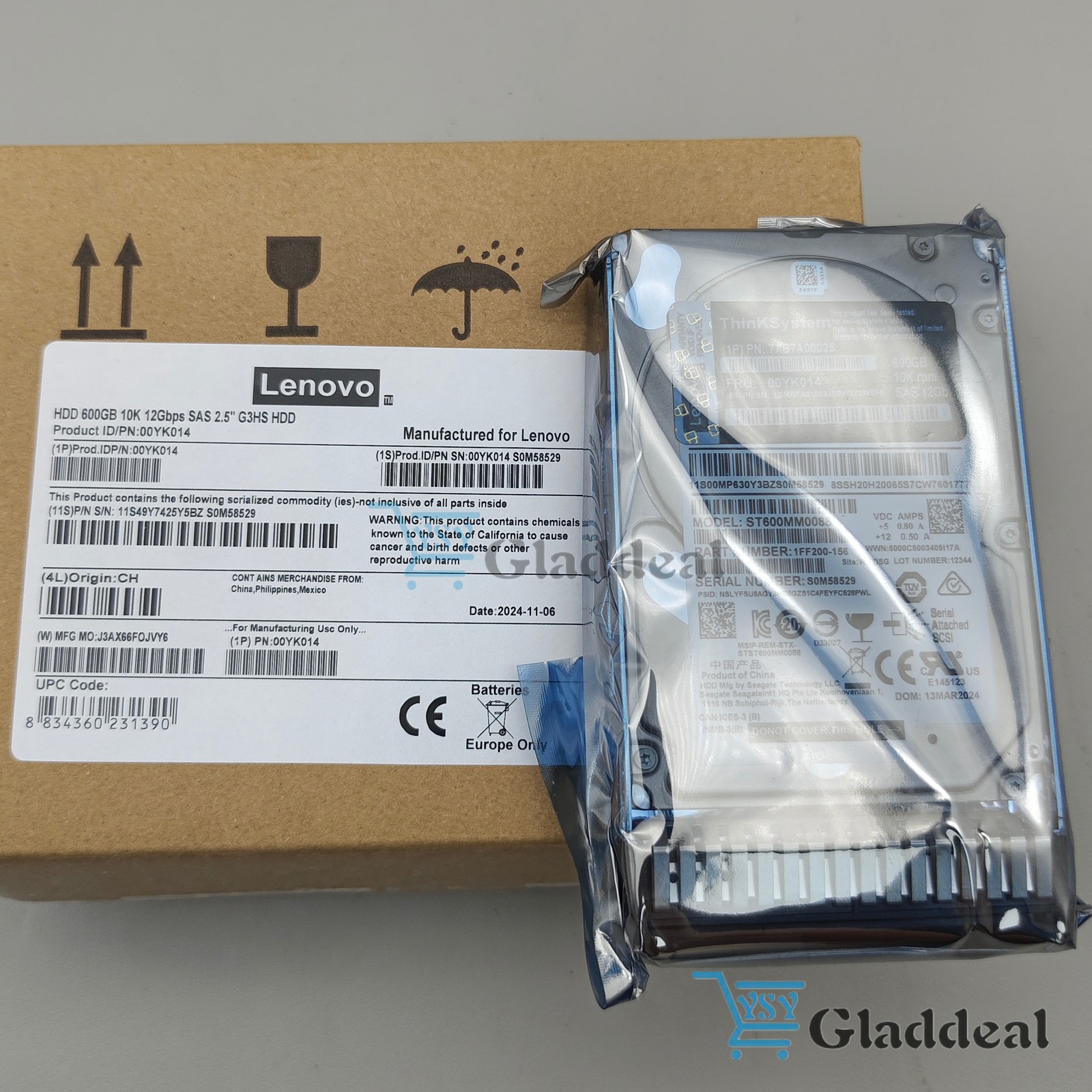 New ThinkSystem 7XB7A00025 Hard Drive 600GB 10K SAS 12Gb Hot Swap- US Stock