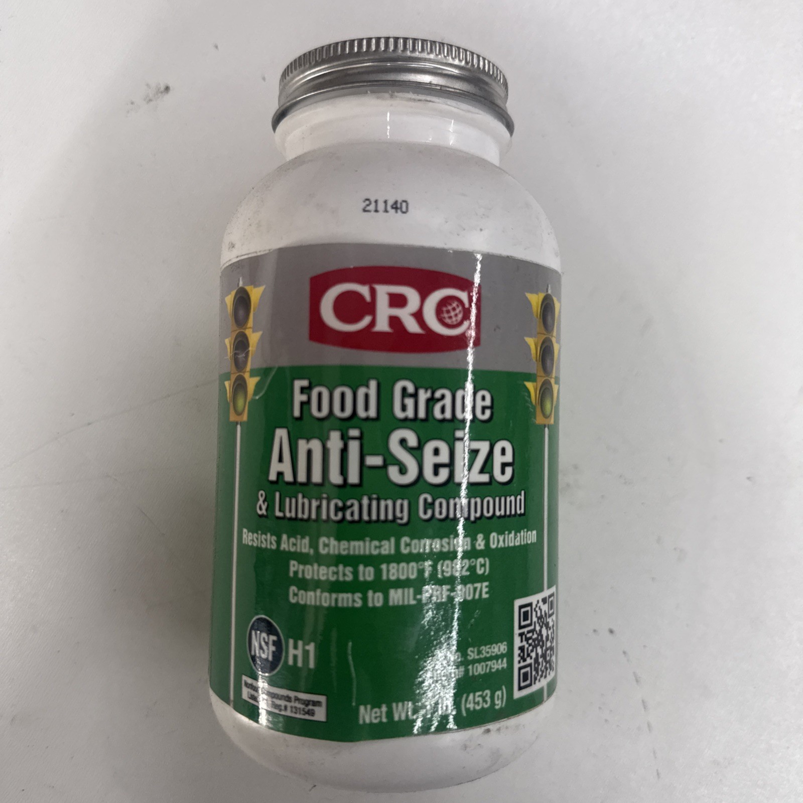 CRC SL35905 Food Grade Anti-Seize, H1 Food Grade, 16 Oz Brush-Top Can, White