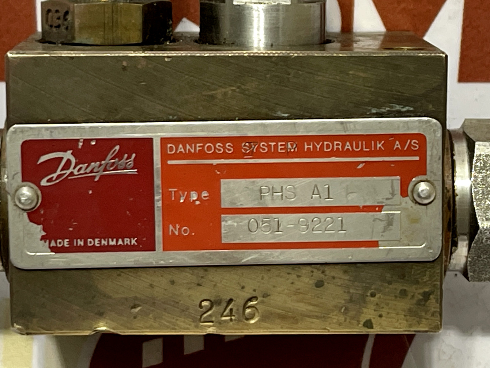 Danfoss PHS -A1 Pipe, Hand Pump St Block. Part 051-9221