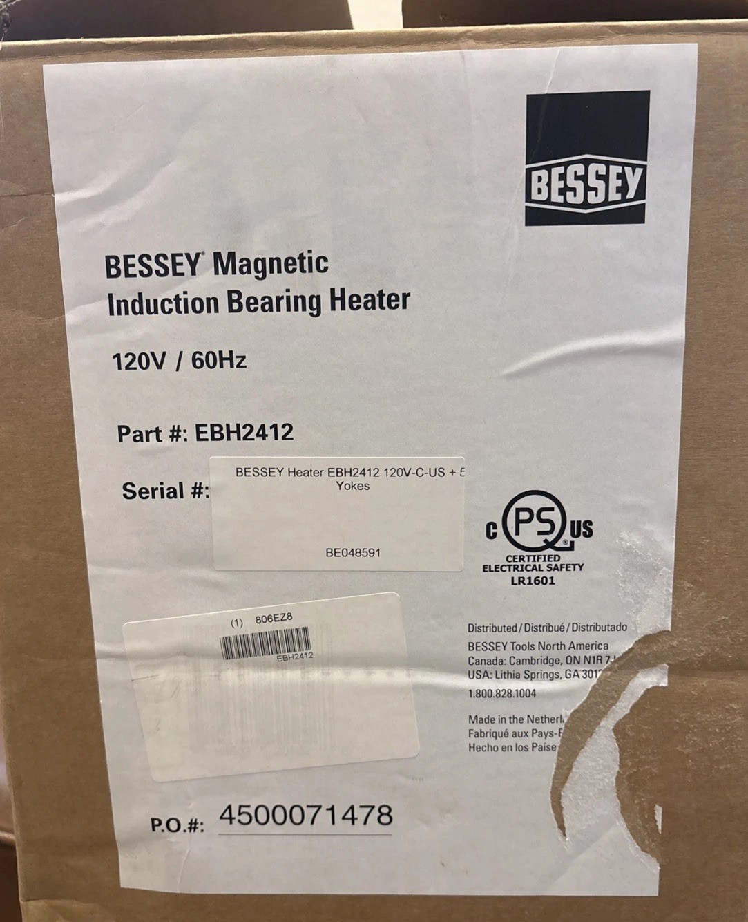 Bessey – Portable Induction Bearing Heater – EBH2412 – 120V Volt – 3/8″