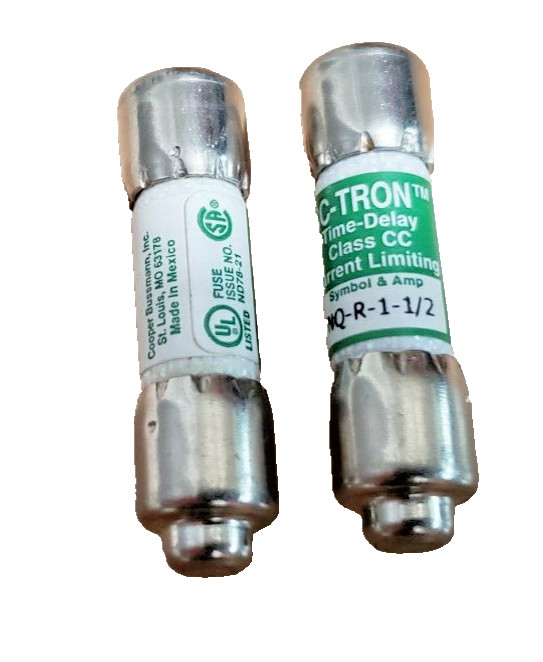 (QTY:2) CC-TRON FNQ-R-1-1/2 / FNQR11/2 / FNQR1-1/2 Time-Delay Fuses 600V