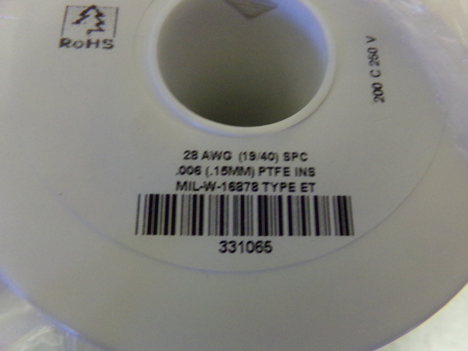 NEW MIL-W-16878 Type GT Cable Hook up Wire White 1000′ Spool