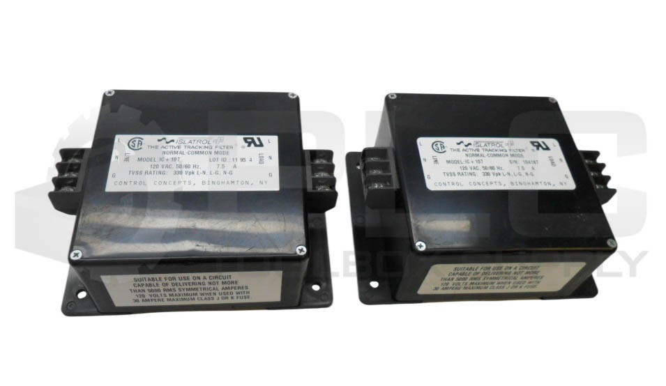 LOT OF 2 ISLATROL IC + 107 ACTIVE TRACKING FILTER 120VAC 50/60HZ 7.5A