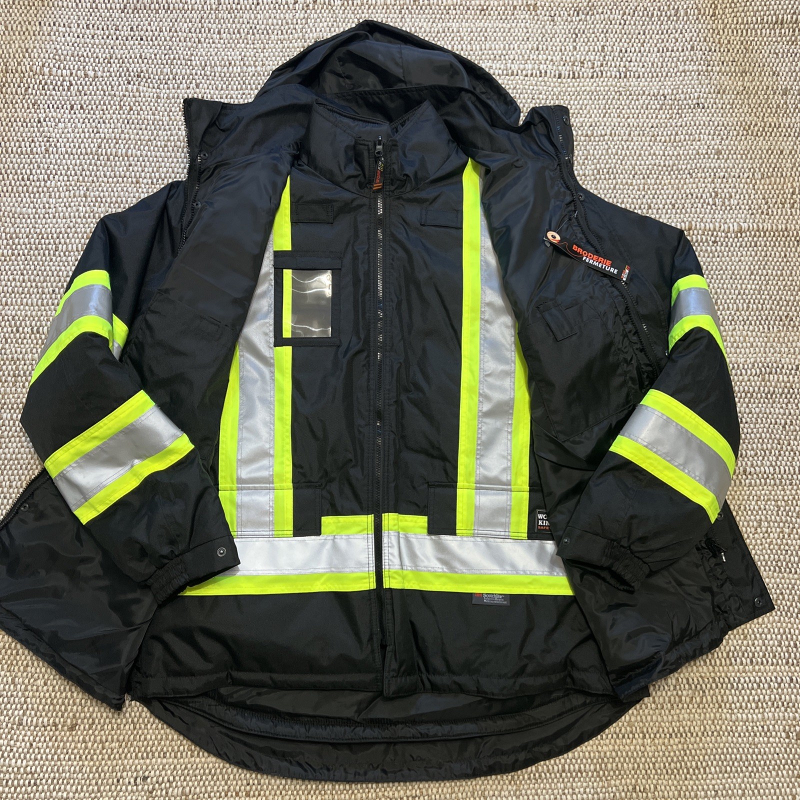 Men’s Hi-Vis 5-in-1 Safety Jacket, 300D Poly Oxford with PU Coating, Black, XLT