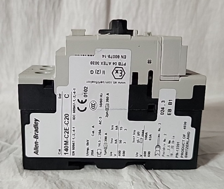 Allen-Bradley 140M-C2E-C20 Ser C Motor Protection Circuit Breaker 14.5-20A