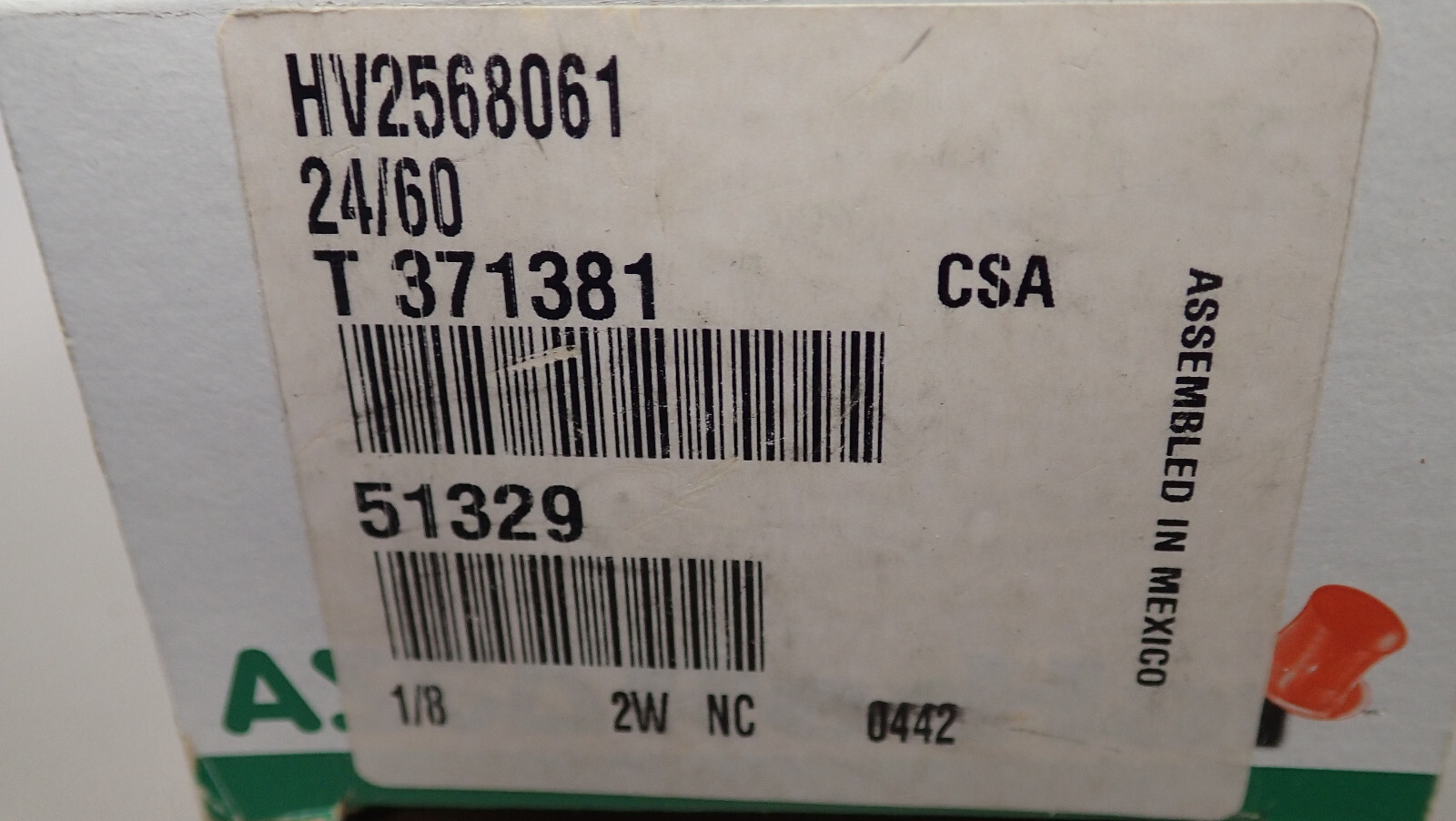 ASCO RedHat HV2568061 4.0 Watts Solenoide Switch Assembly Piviot 1/8” 2 Way