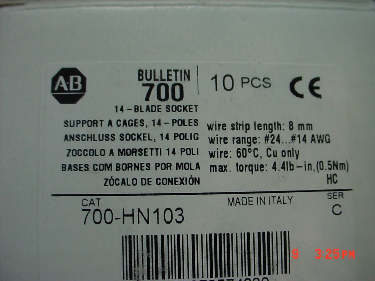 Lot of 4 Allen Bradley 14 Blade Socket 700-HN103 NEW