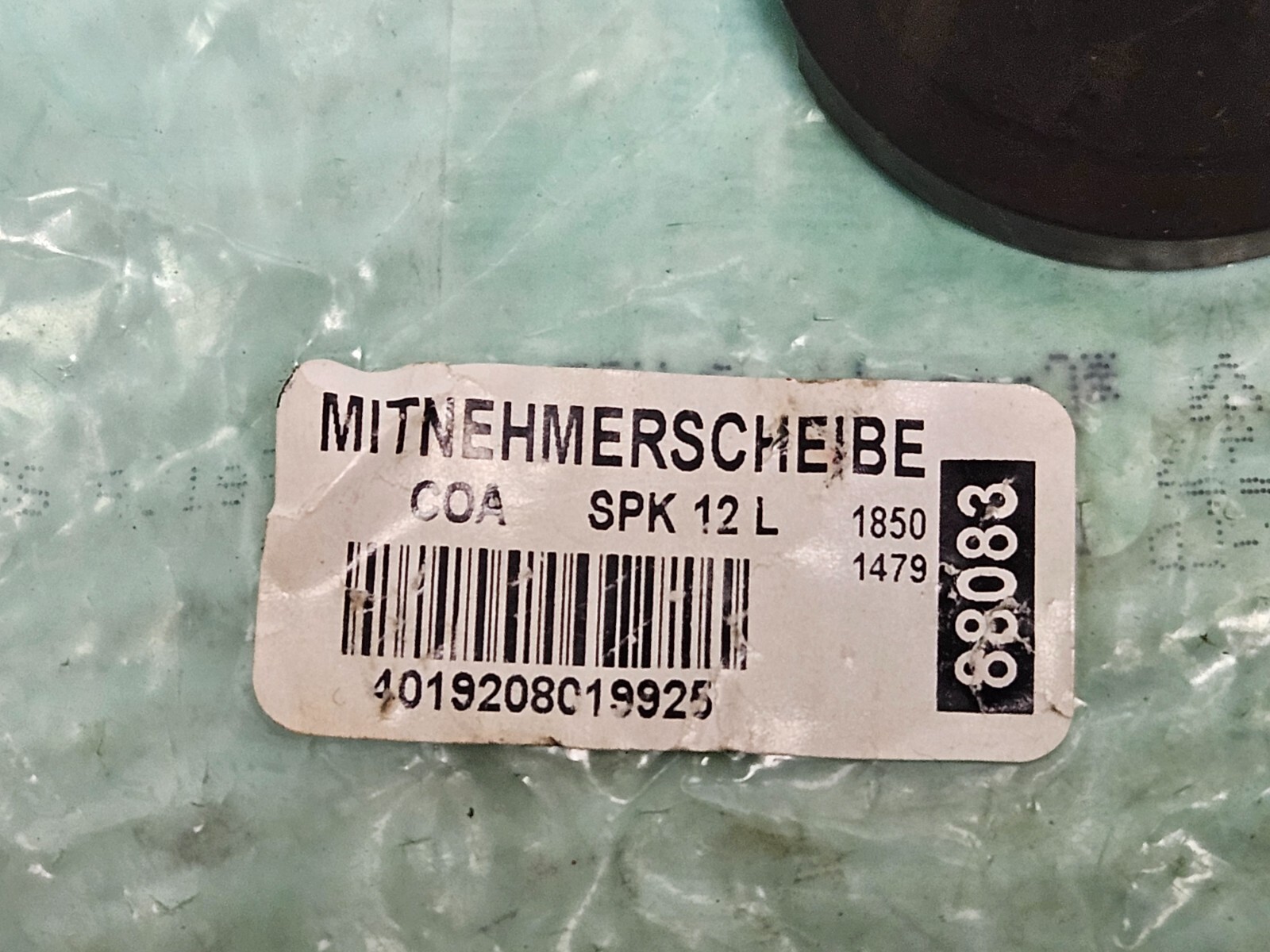 NEW ROHM MITNEHMERSCHEIBE DRIVE CONE FACE DRIVER DISC 88083 COA SPK12L 12L