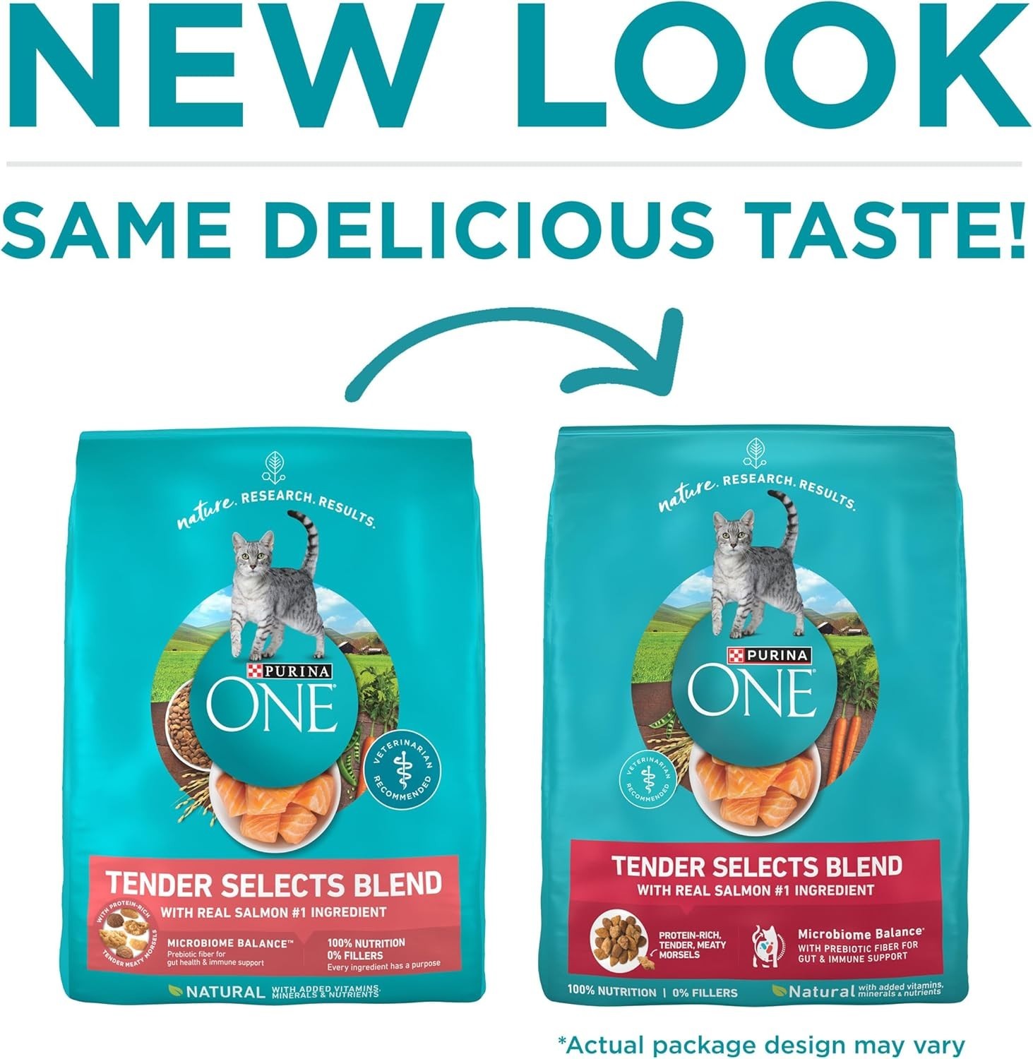 (2 pack)Purina ONE Tender Selects Blend with Real Salmon Dry Cat Food, 16-lb bag