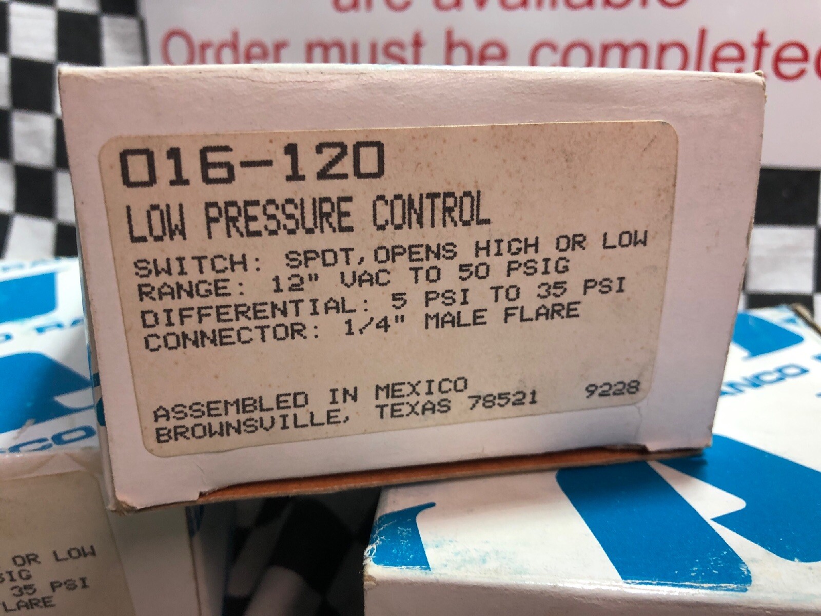 Lot Of 3, Ranco Low Pressure Control 1/4” Male Flare, O16-120, O16-120, 016-120