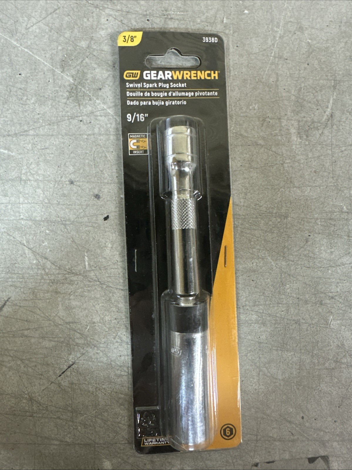 NEW GearWrench 9/16” Spark Plug Socket 3/8” PN: 3938D