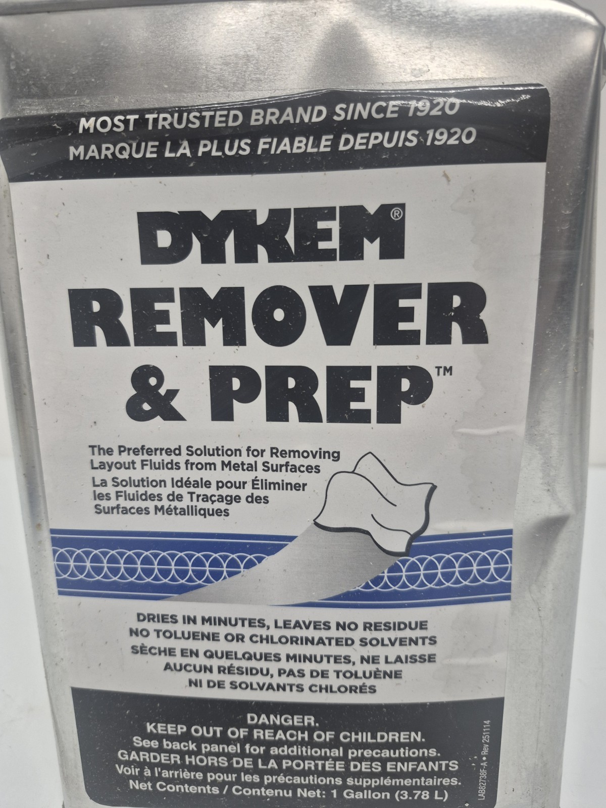 Dykem 82738 Remover & Prep Layout Fluid Remover, 1 Gallon Can