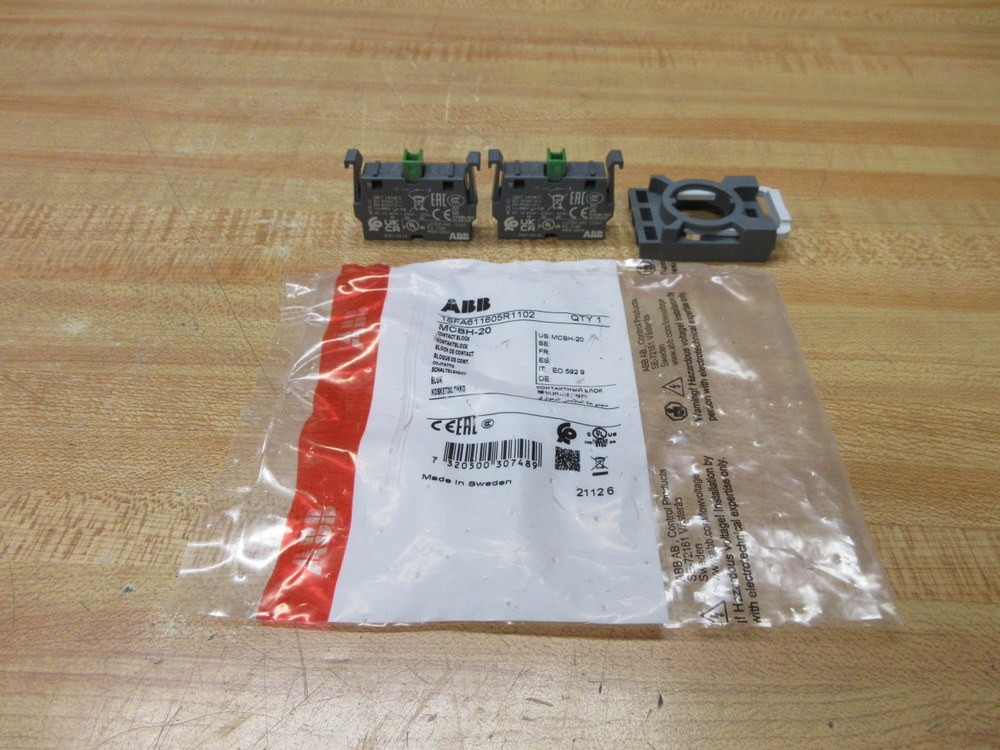 Asea Brown Boveri 1SFA611605R1102 ABB Contact Block Assembly MCBH-20