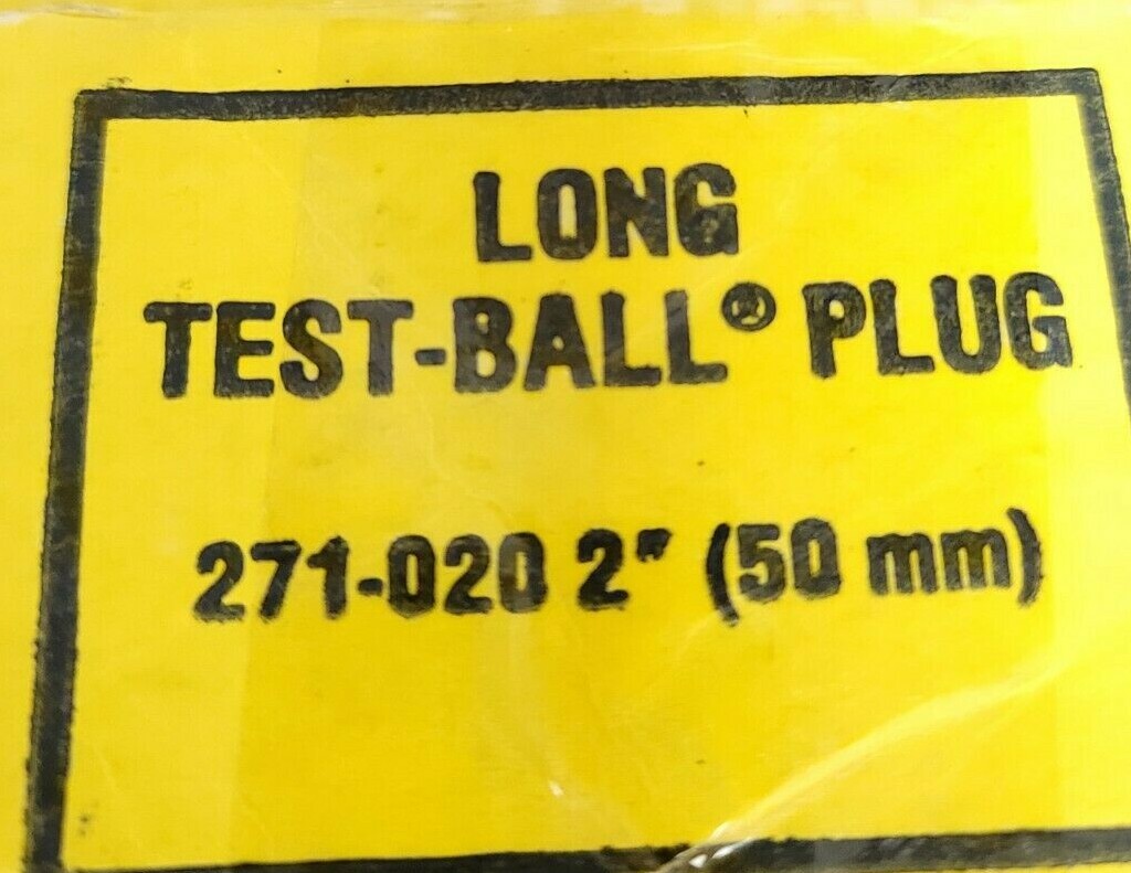 NIB CHERNE 271-020 2” LONG TEST-BALL PLUG 271020
