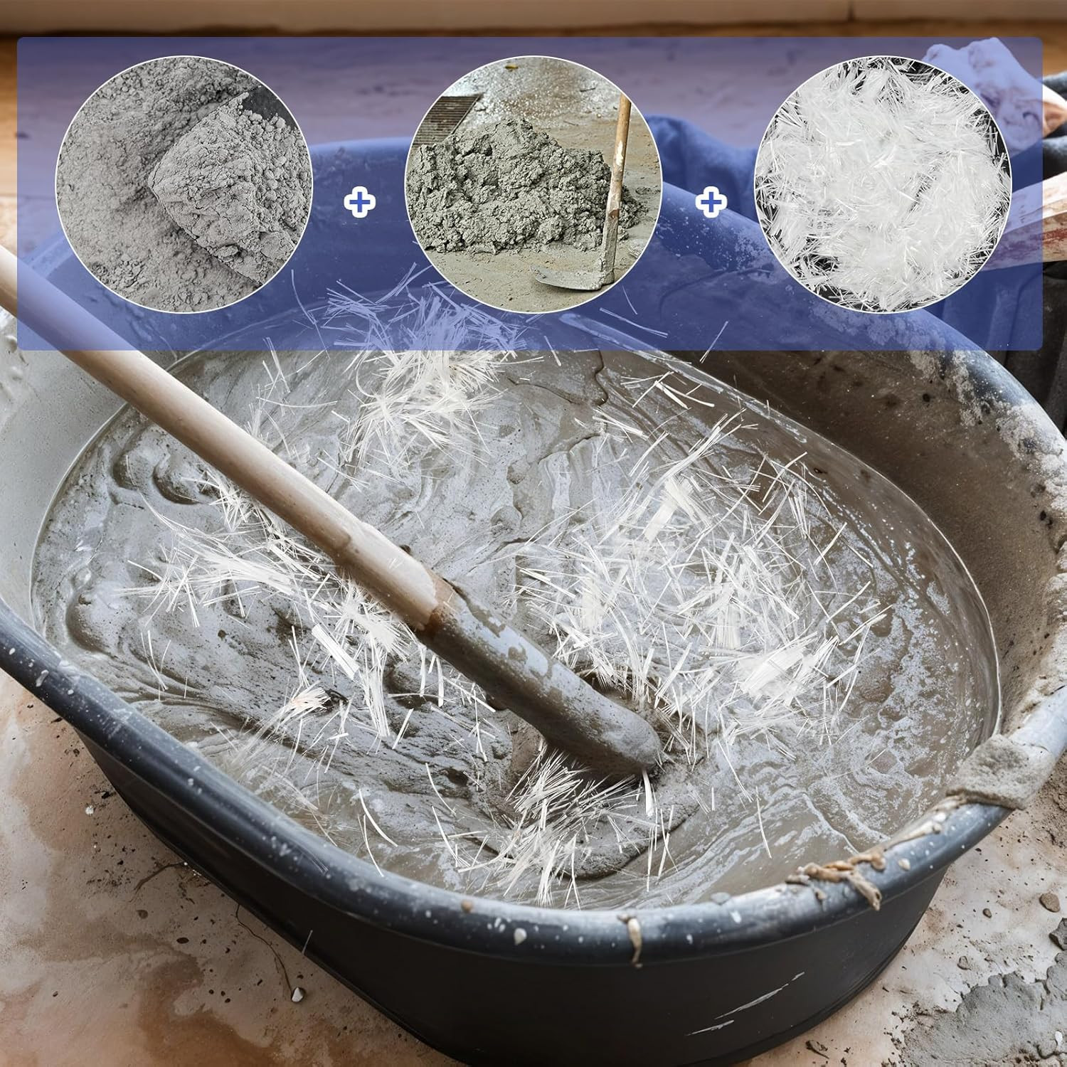 6.6 Lb Concrete Fiberglass, 3/4 Inch Fiberglass for Mortar Concrete Reinforcemen