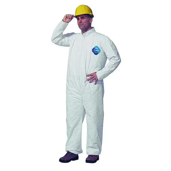 Tyvek 400 Collared Disposable Coveralls, 2XL, Open Wrists and Ankles, Serged