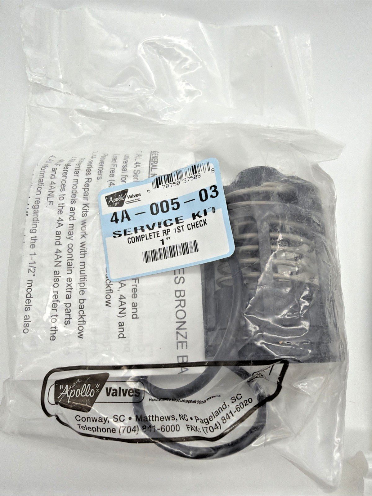 Apollo 4A-005-10 Repair Kit 1″ 4A Series Backflow Internal Parts Kit