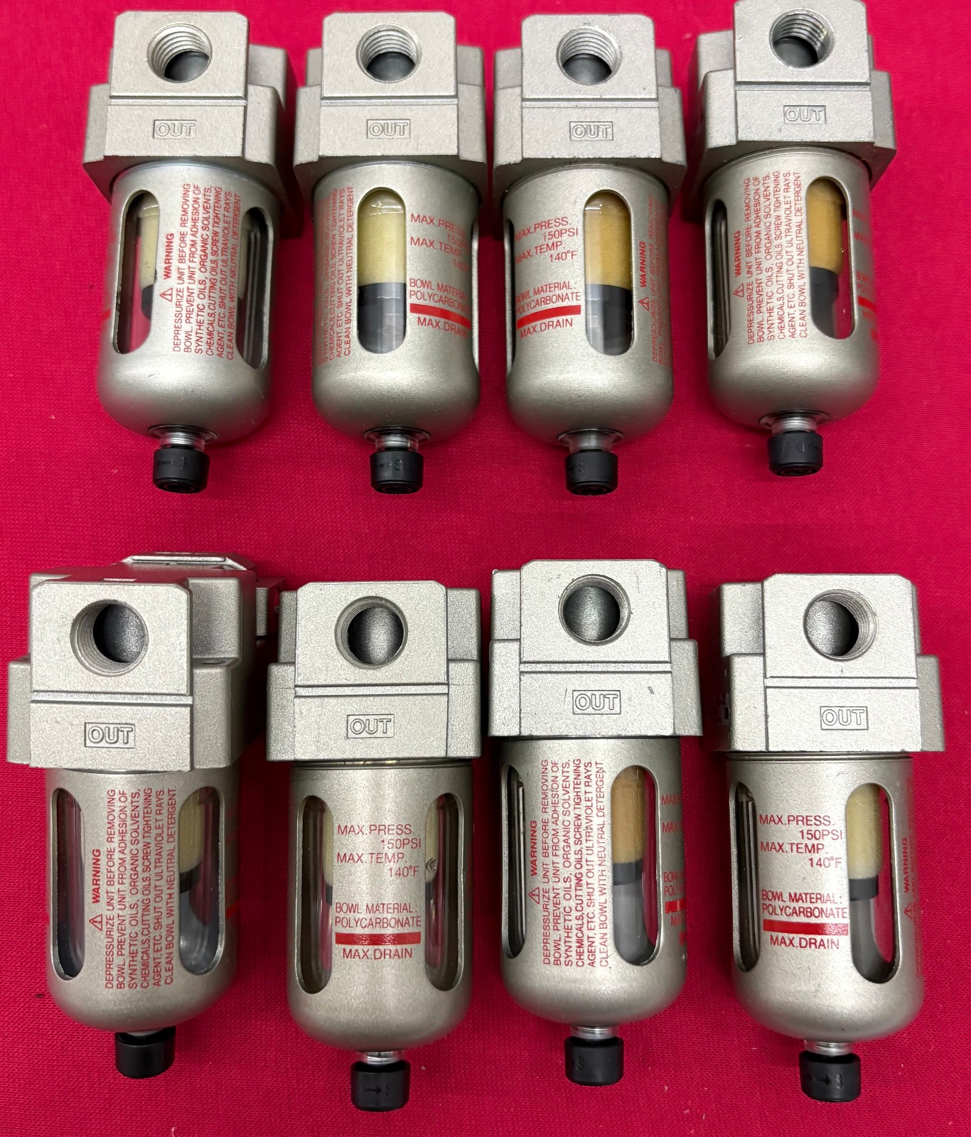 SMC AFM20-N02-CZ MODULAR PNEUMATIC MIST SEPARATOR 150PSI MAX – 1 LOT QTY 8