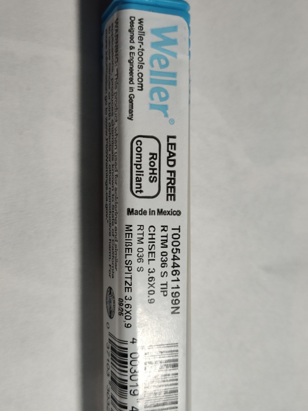 Weller RTM 036 S (T0054461199N) RT Micro Tip, Chisel, 3.6mm