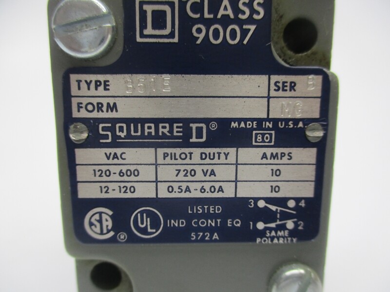 SQUARE D 9007B51E SER. B 120-600VAC 10A NSNP