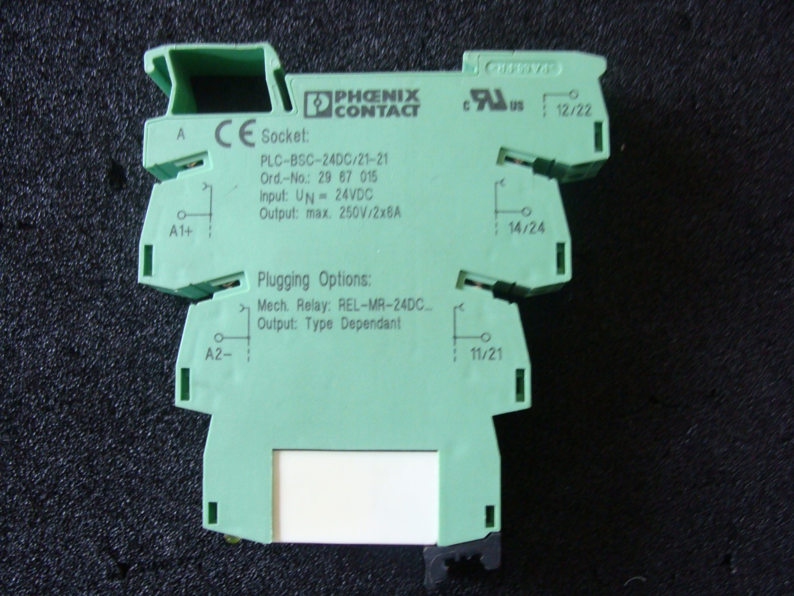 Phoenix Contact Socket PLC-BSC-24 DC/21-21, 2961192, 2967015. Made in Germany