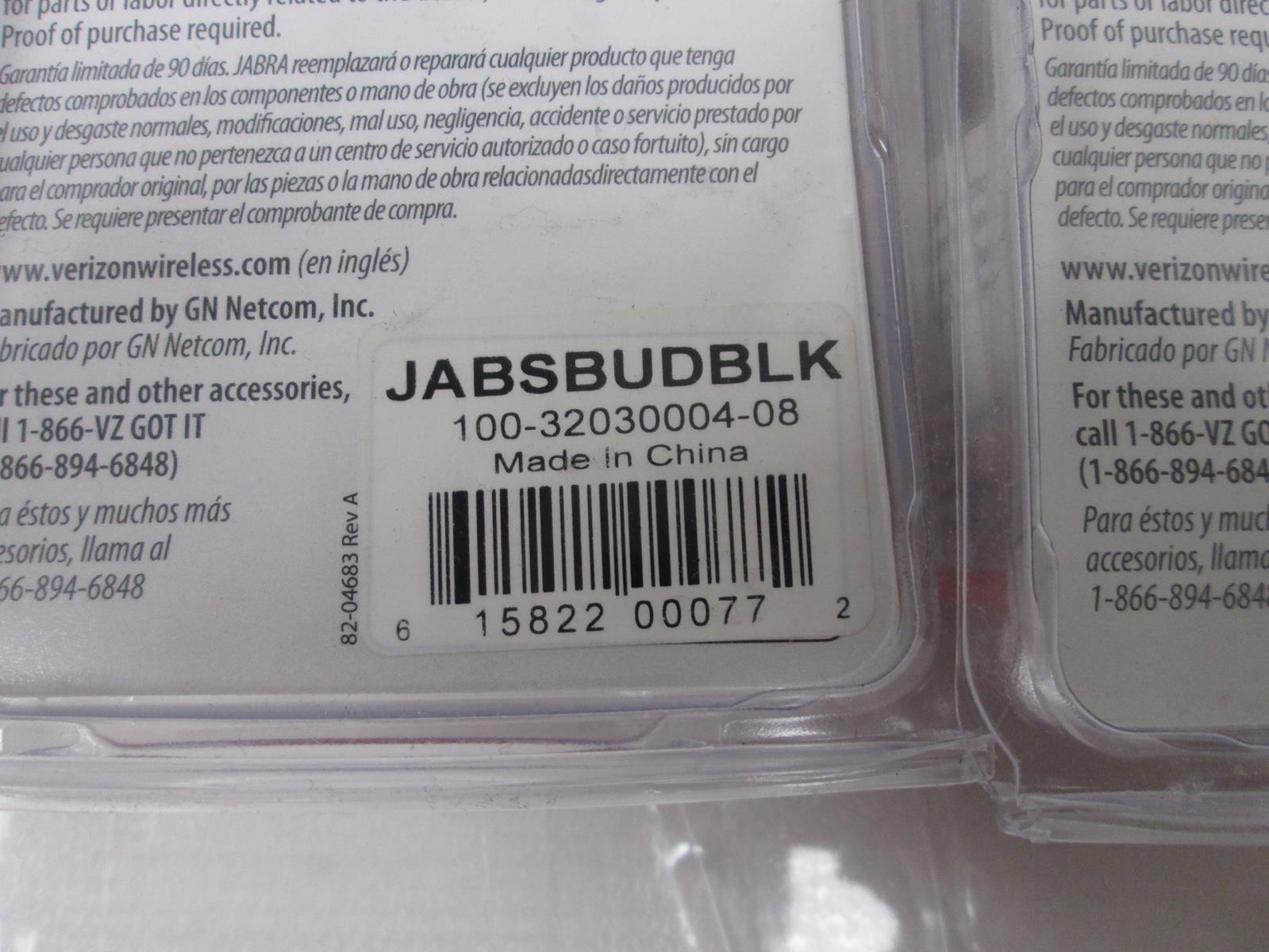 JABRA LOT OF 4 JABSUDBLAK UNIVERSAL EARBUD HEADSET
