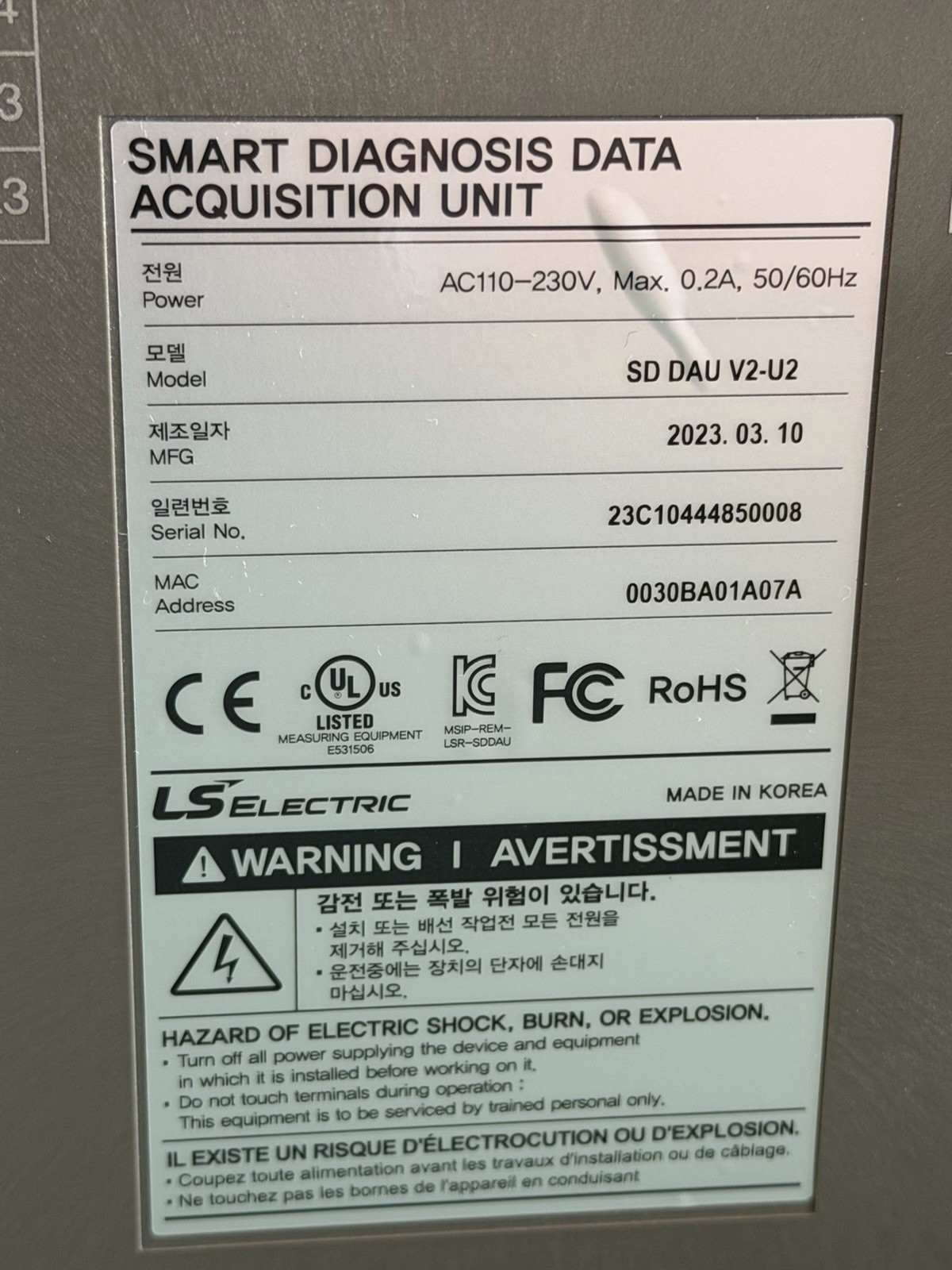 LS Electric Auxiliary Contact Smart Data Diagnostics DAU SD DAU V2-U2 NEW