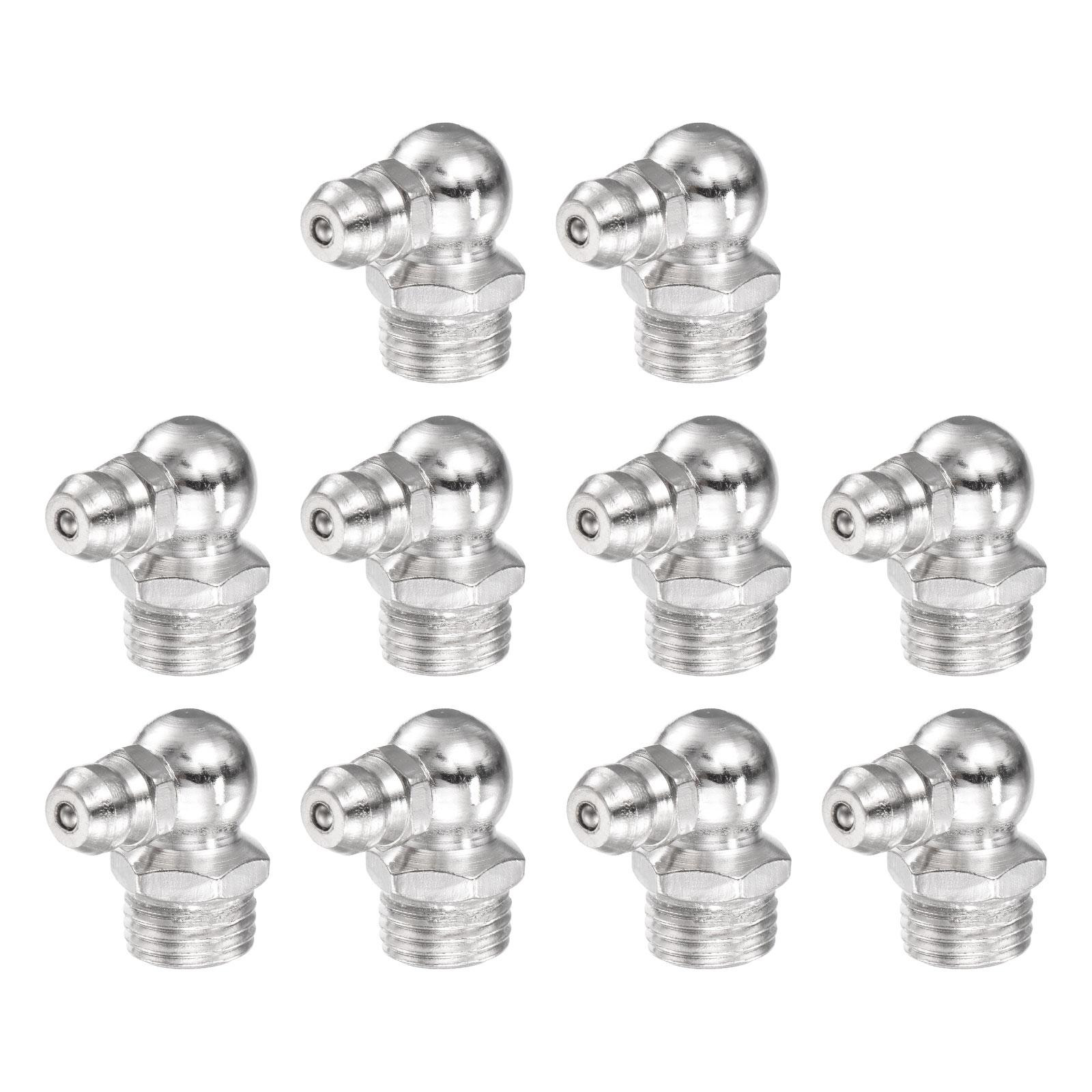 20Pcs Nickel-Plated Iron 90 Degree Hydraulic Grease Fitting M10 x 1mm Thread