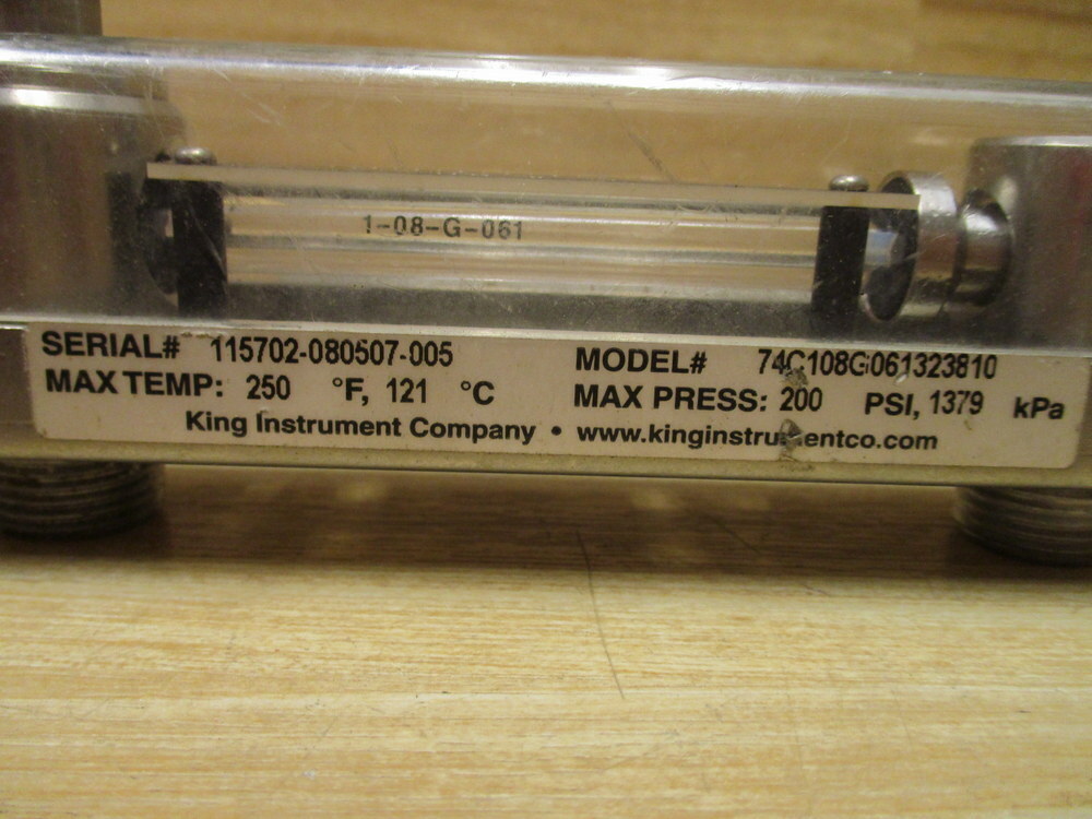 King Instrument 74C108G061323810 Flow Meter W/O Fitting