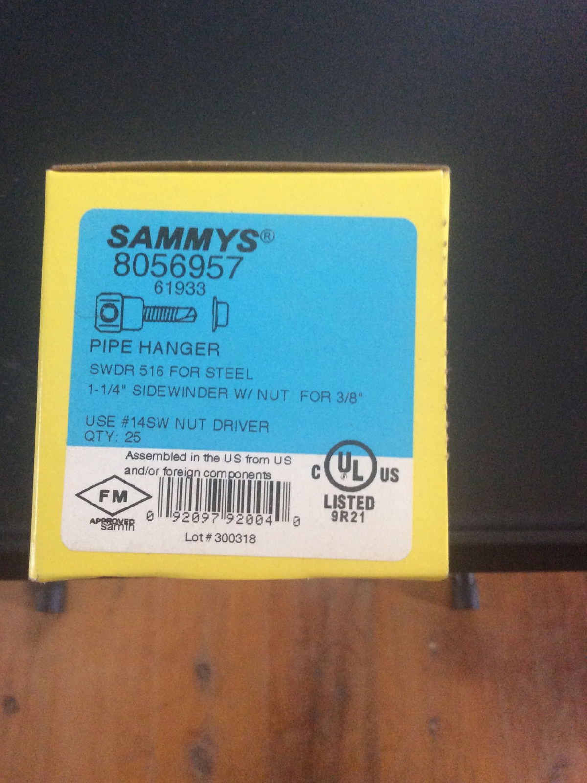*(Box of 25) Sammys 8056957 3/8″ Horizontal Threaded Rod Anchor – SWDR 516