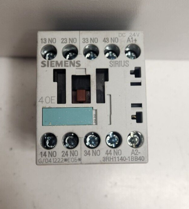 GUARANTEED! SIEMENS 10A 690V 4N.O. 24V COIL CONTACTOR RELAY 3RH1140-1BB40