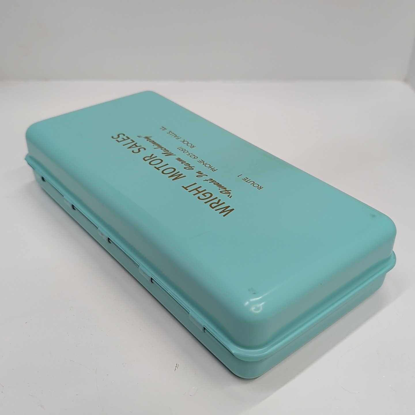 Vintage Metal Cash Lock Box Wright Motor Sales Rock Falls Illinois No Key Farm