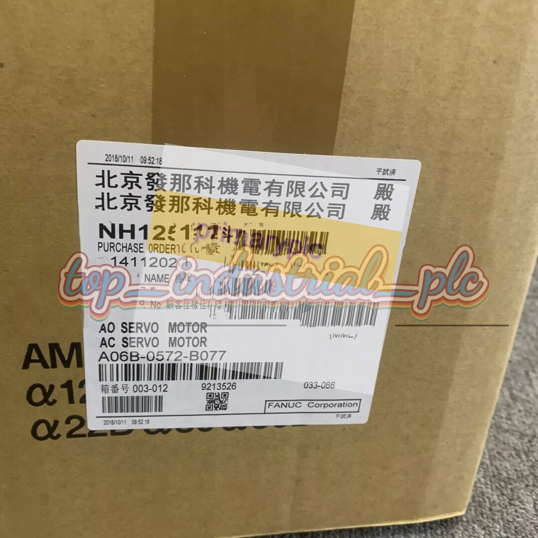 New Fanuc A06B-0572-B077 AC SERVO MOTOR AL50/2000 STRAIGHT SHAFT 6KW 143VAC 30A