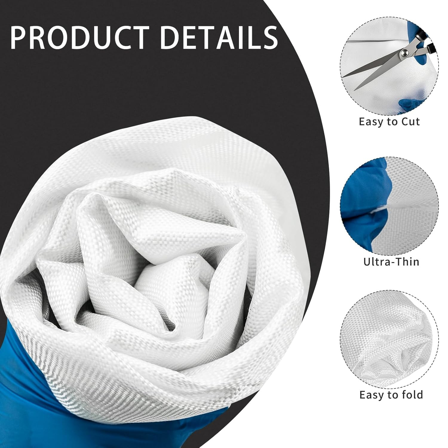 2 Packs 6 Oz 12 Feet X 50 Inches Fiberglass Cloth, E-Glass Plain Weave, Fibergla