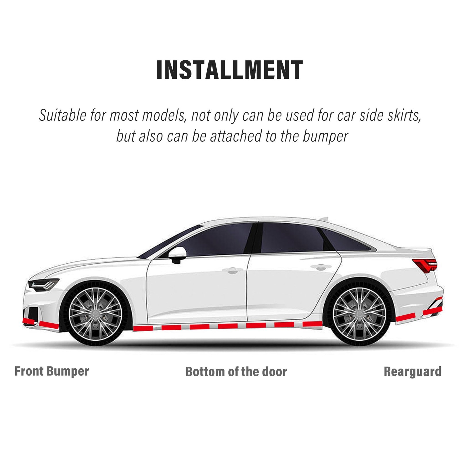 13Ft*3.15In Bumper Guard for Cars Crashworthy,Upgrade Thicken Rubber Side