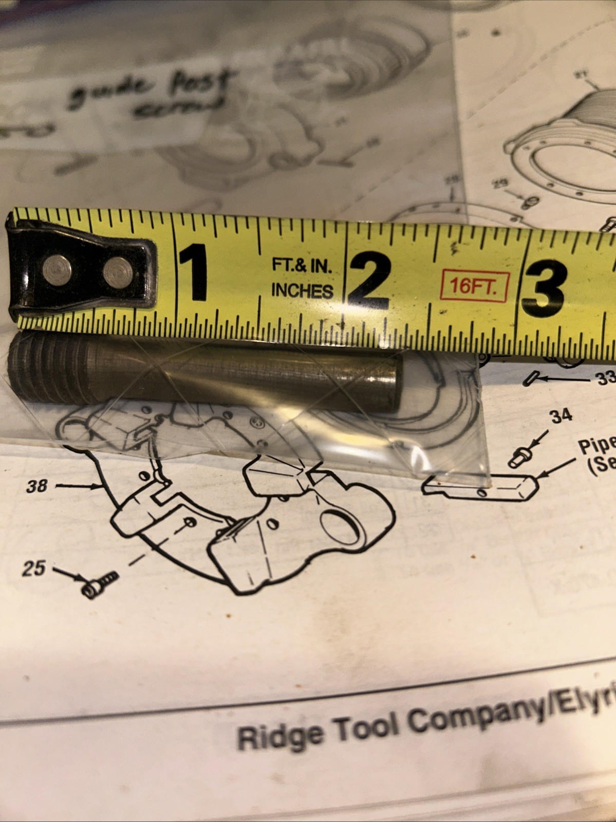 (NEW) RIDGID 39650 E-1996 E1996 Guide Post Screw