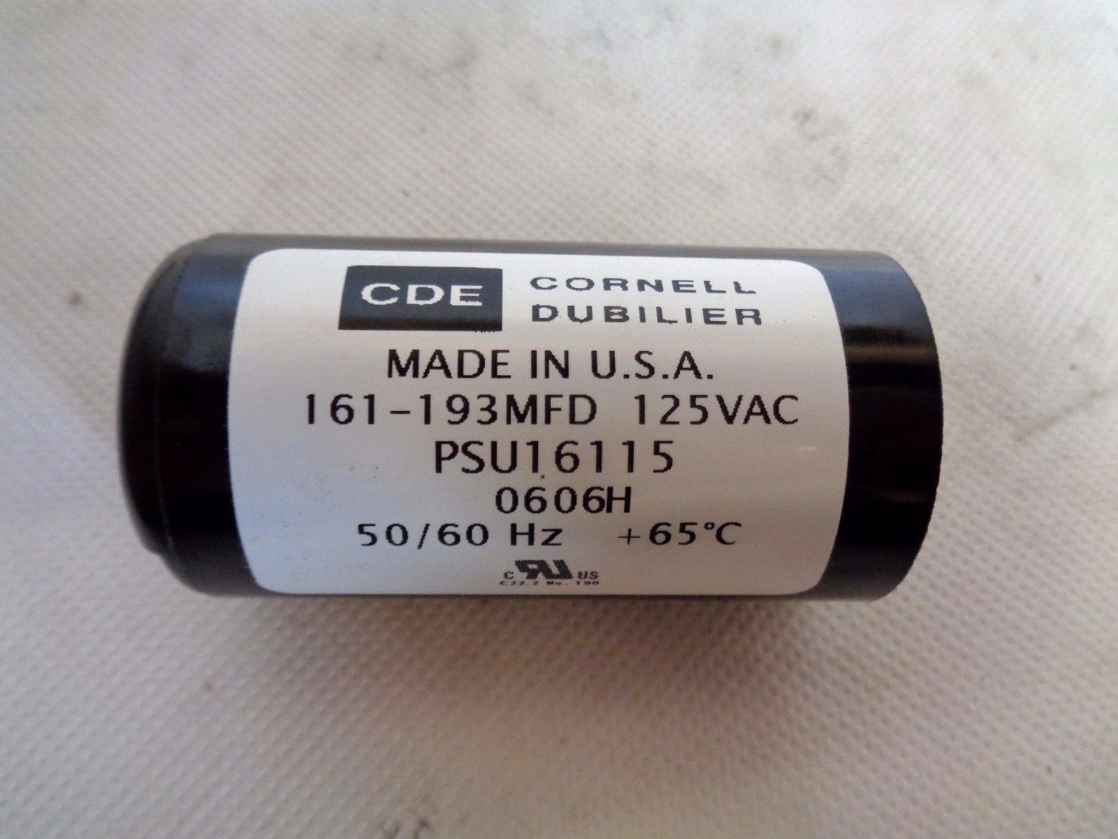 NEW CORNELL DUBILIER PSU 1615 CAPACITOR 161UF-193UF 125V