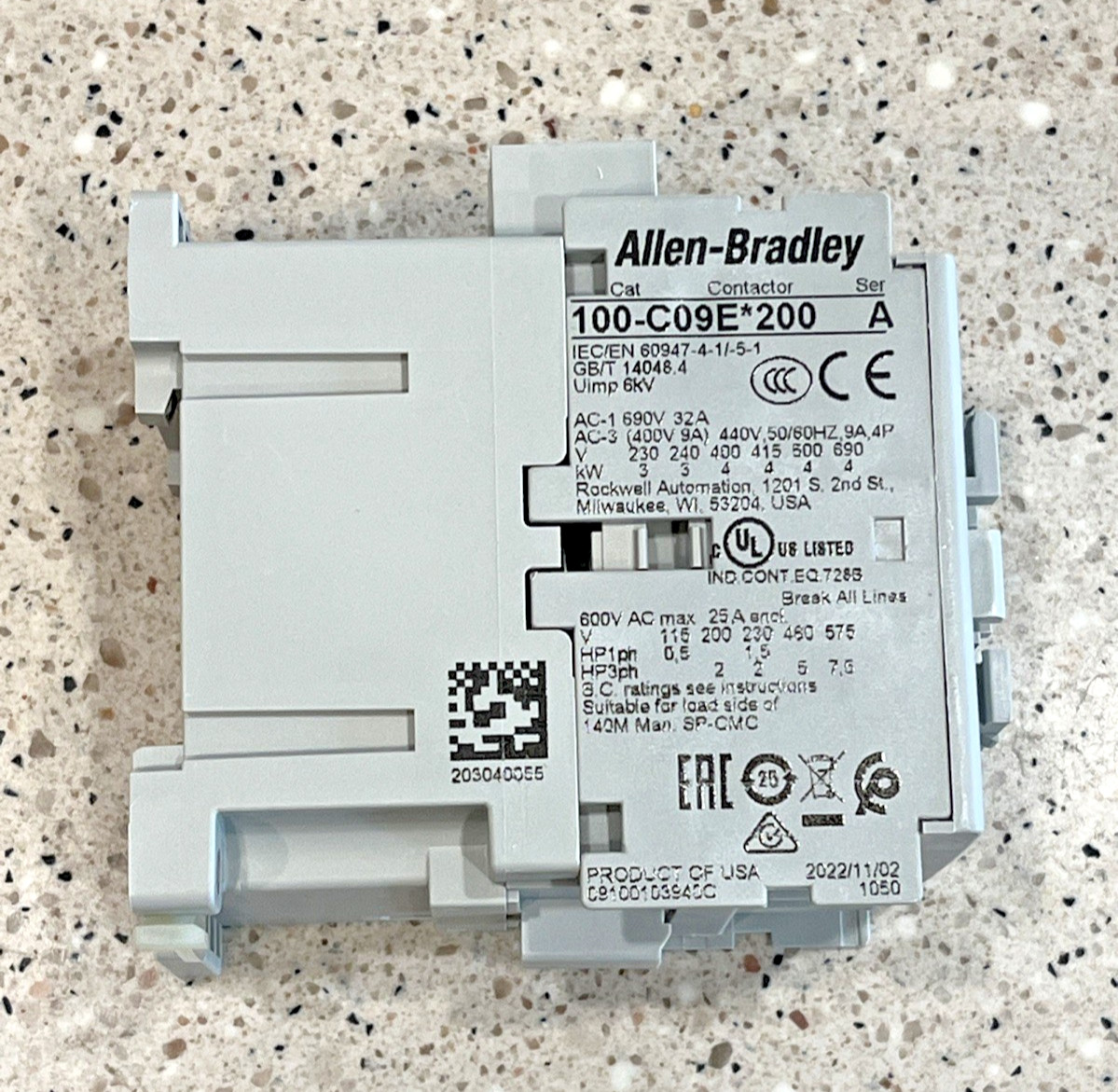 Allen-Bradley 100-C09EJ200 Ser A Contactor 100-C09E*200 *US SELLER* NEW