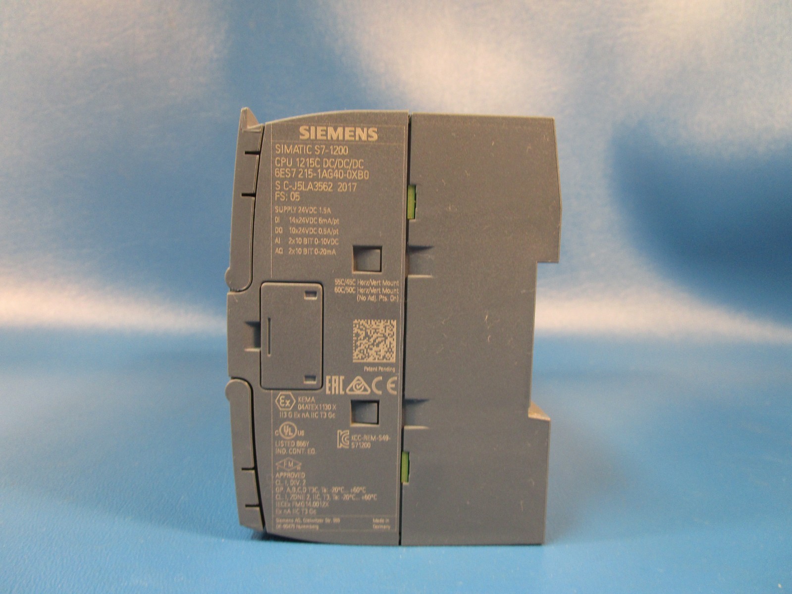 SIEMENS 6ES7 215-1AG40-0XB0, S7-1200 Programmable Controller, CPU Module