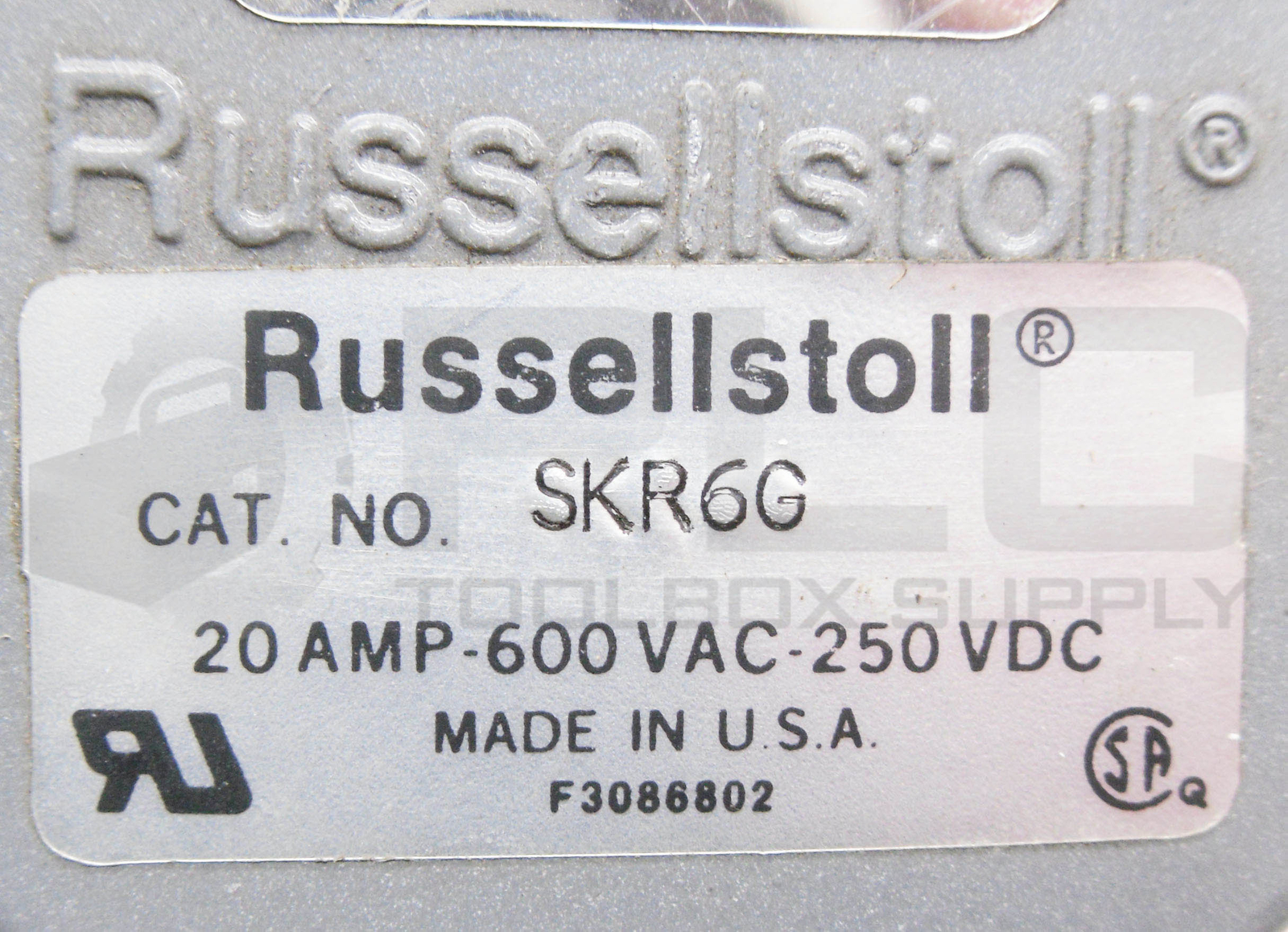 RUSSELL & STOLL SKR6G MULTI PIN RECEPTACLE 20A 600VAC 250V AC/DC