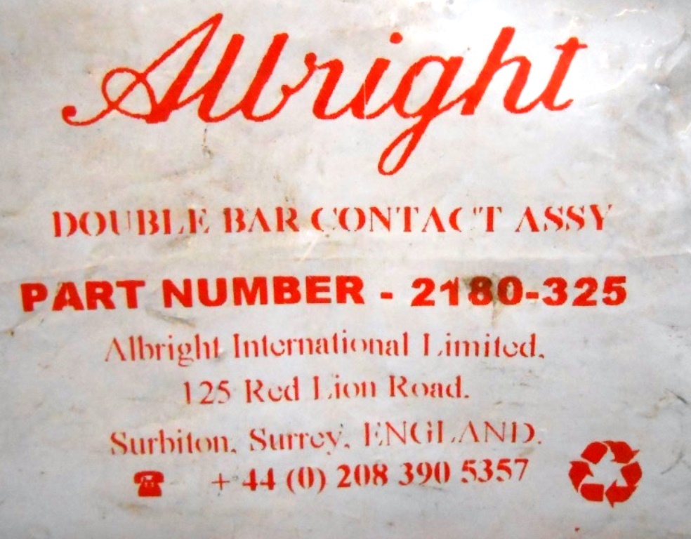 ALBRIGHT DOUBLE BAR CONTACT ASSEMBLIES (LOT OF 4) 2180-325