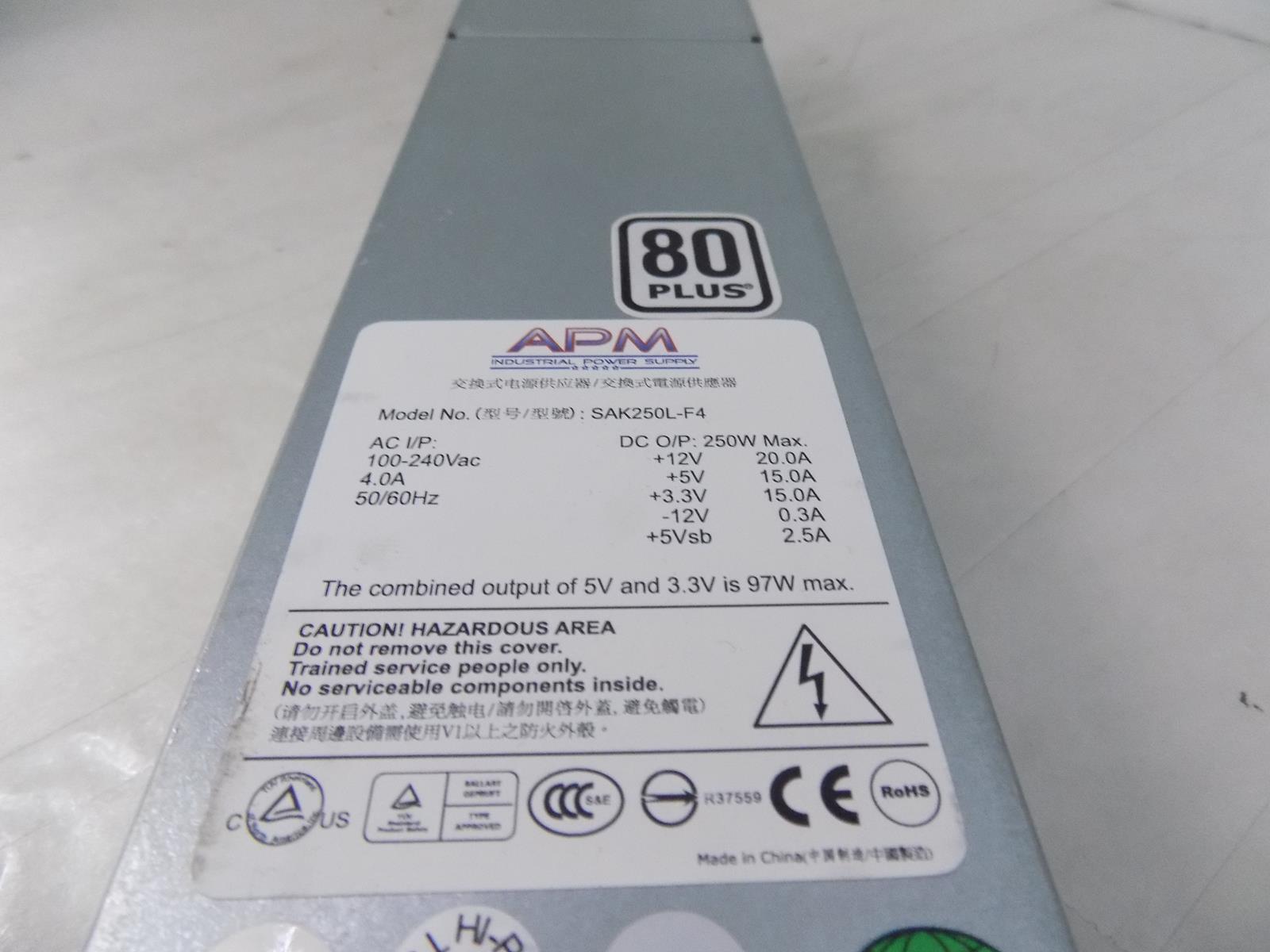 APM SAK250L-F4 for Juniper 250W Server Power Supply