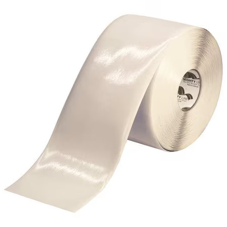 Mighty Line 6Rw Floor Marking Tape, Rubber, No Legend, White, 6 In W.