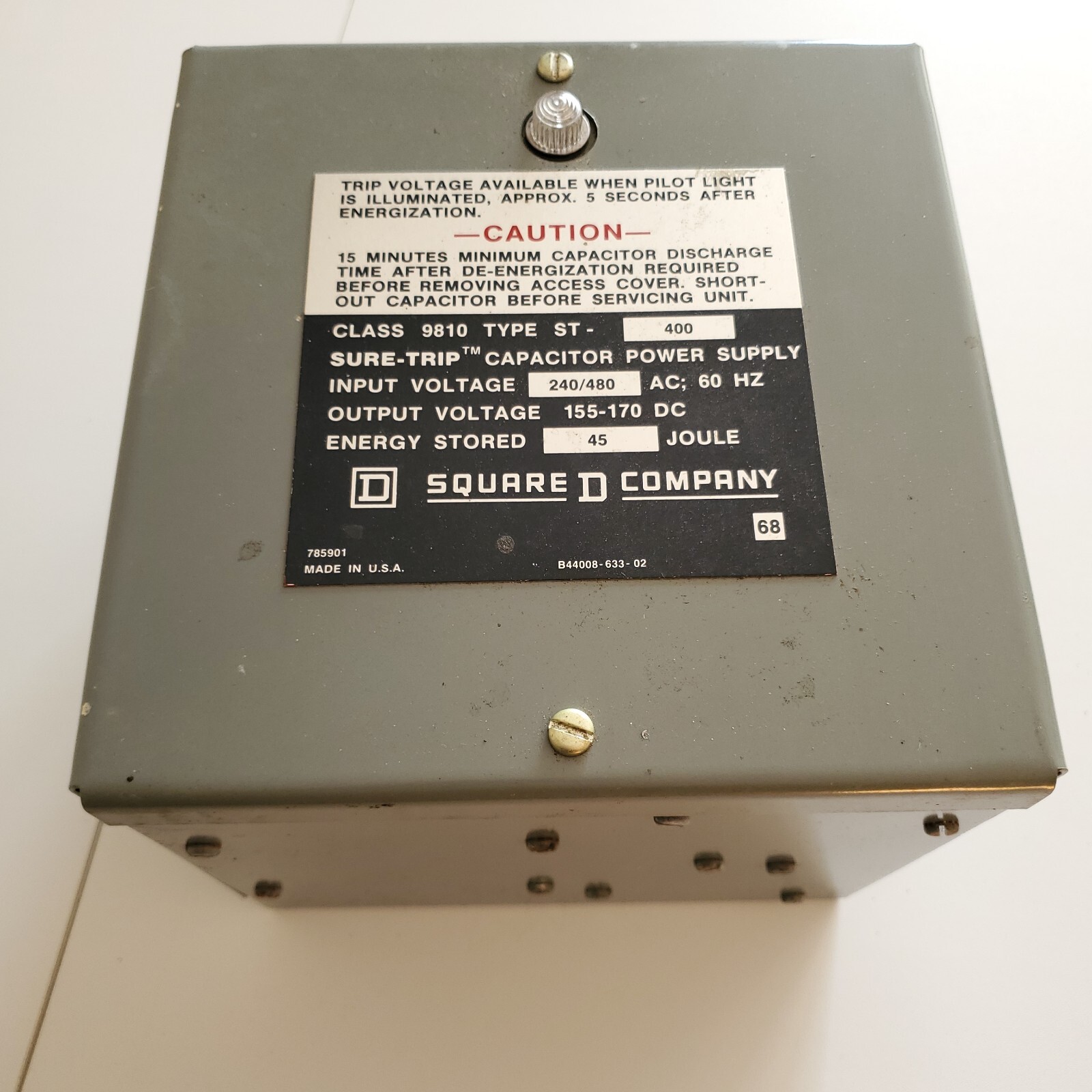 New Square D Class 9810 Type ST-400 Sure-Trip Capacitor Power Supply Open Box