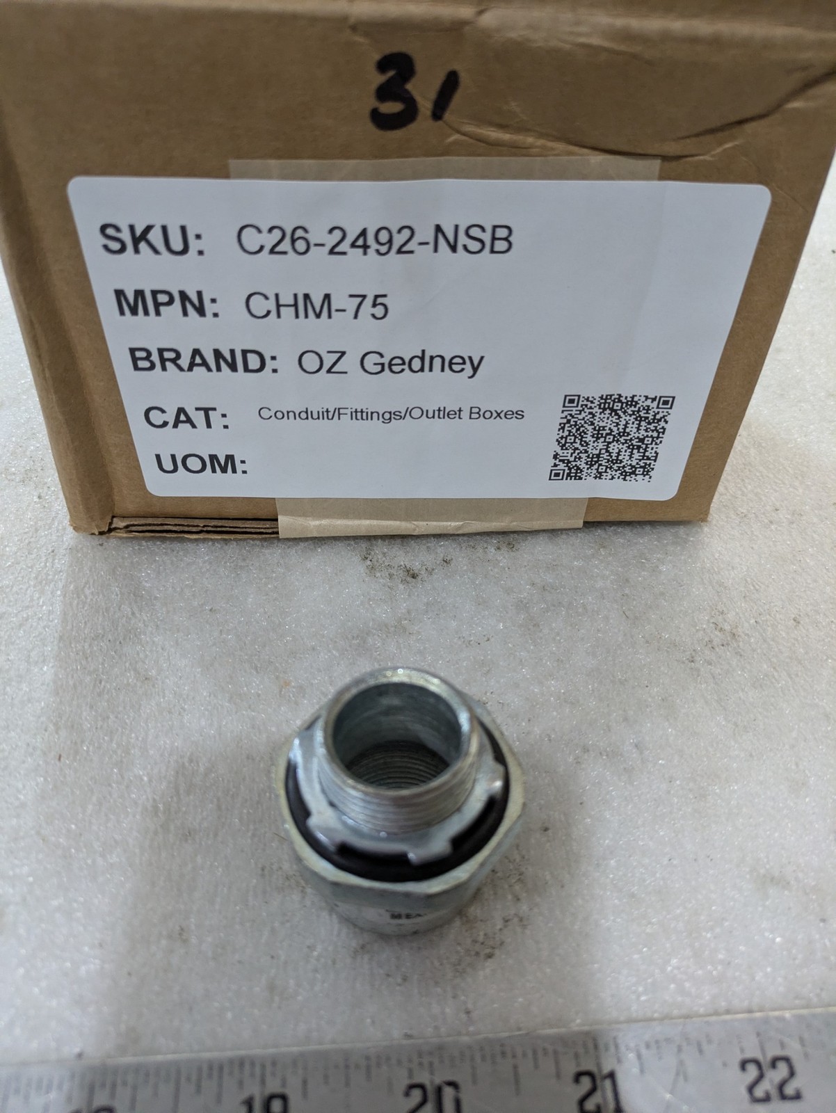O-Z Gedney CHM-75 3/4in Raintight Conduit Hub IMC/Rigid Malleable LOT OF 31!