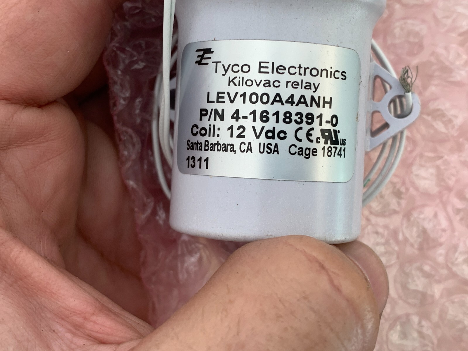 Tyco Electronics Kilovac Relay LEV100A4ANH P/N 4-1618391-0, 12 VDC Coil – NEW