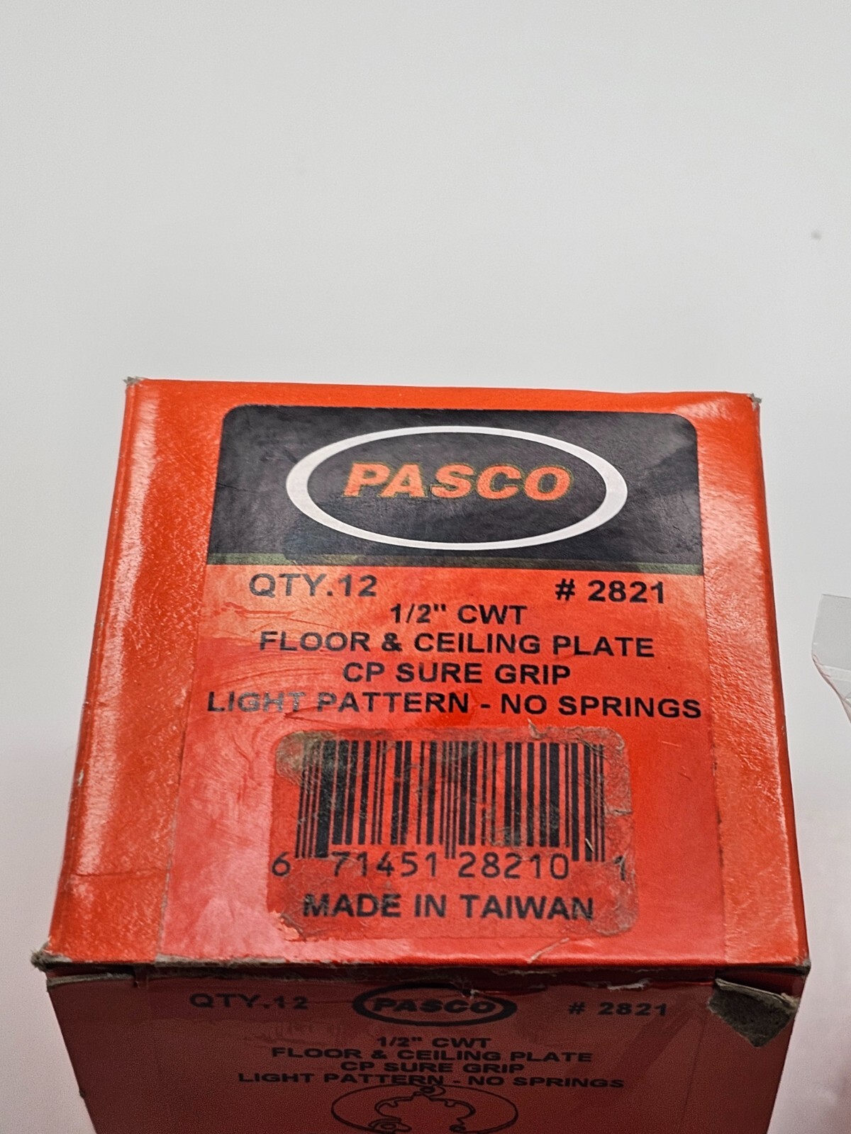 (QTY 12) Pasco 1/2″ CWT Econo Floor Ceiling Plate #2821 CP Sure Grip Light