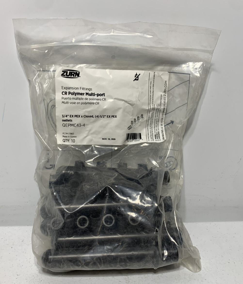 Zurn QEPMC43-4 CR Colymer Multi-Port Expansion FIttings 3/4″ (pk of 10)