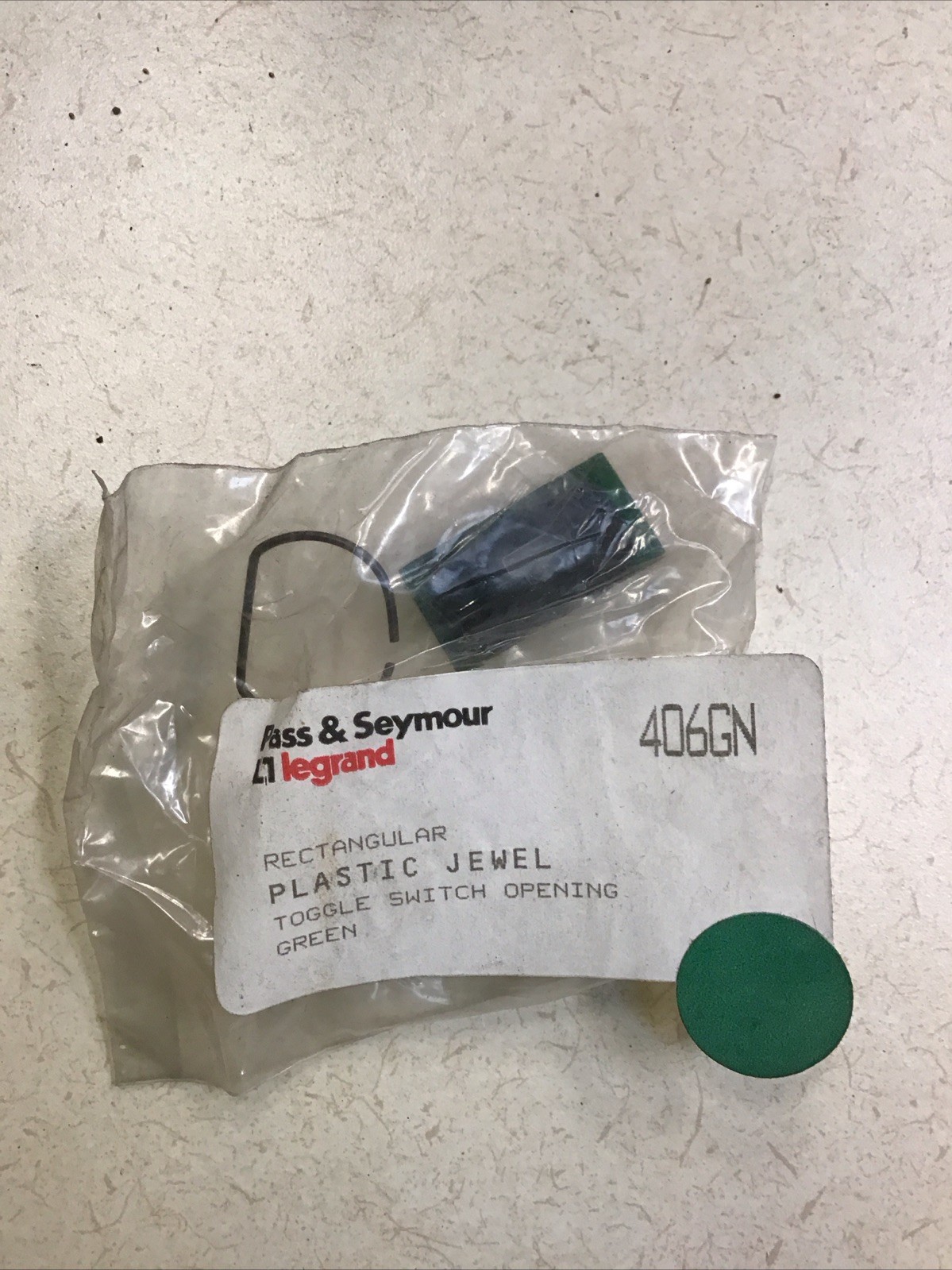 406G-Green Rectangular Pilot Light Jewel Lens For Toggle Switch Hole